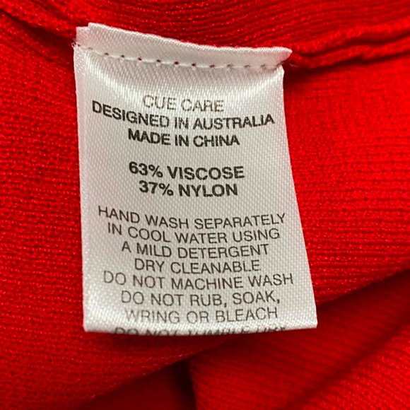 CUE Red Cut Out Sleeveless Office Knit Tank Top - Picture 4 of 4